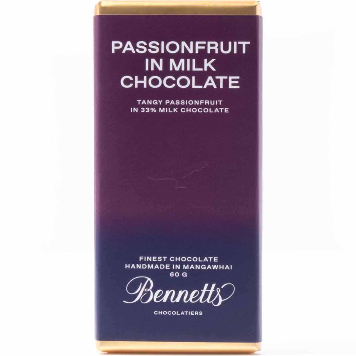 Bennetts of Mangawhai Passionfruit Milk Chocolate Bar 60g