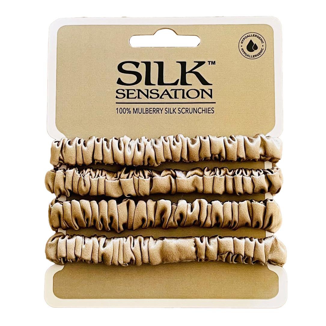 Silk Sensation Small Silk Scrunchies - 4pk