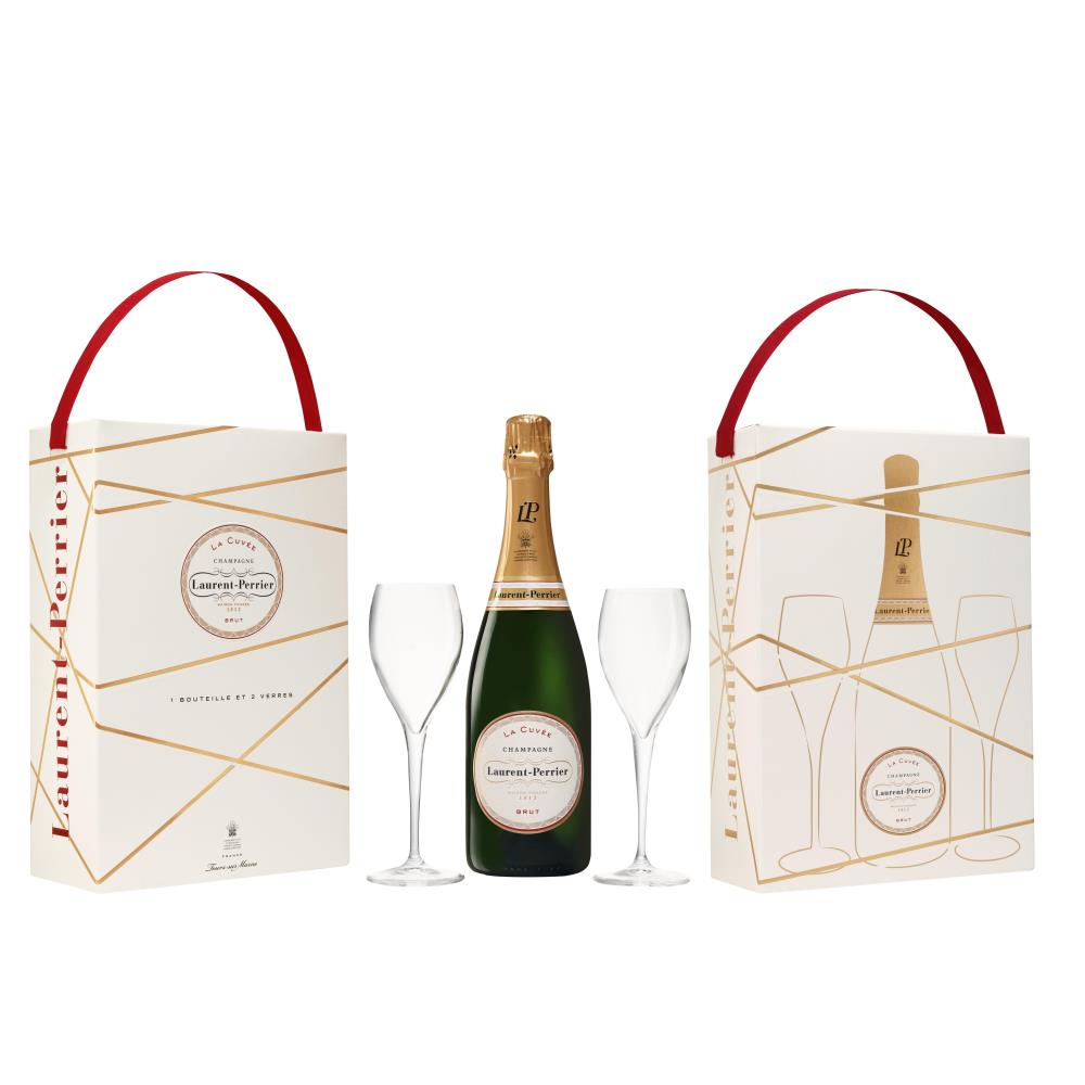 Laurent Perrier La Cuvee 2 Flutes One Bottle Gift Box