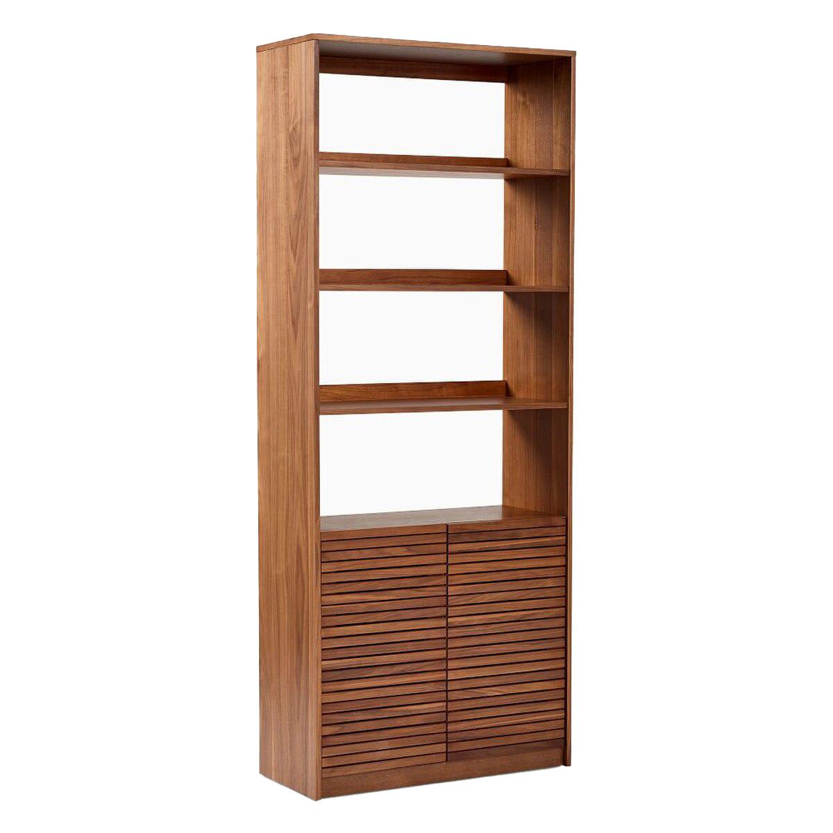 West Elm Bryce Wide Open & Closed Shelving Cool Walnut