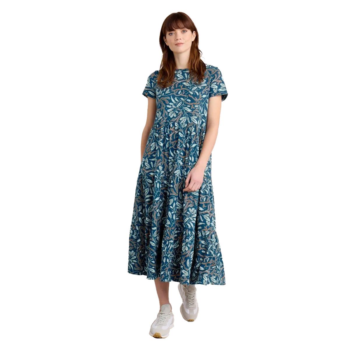 Seasalt Cornwall S/S Line Strokes Dress Flowing Reeds Raincloud