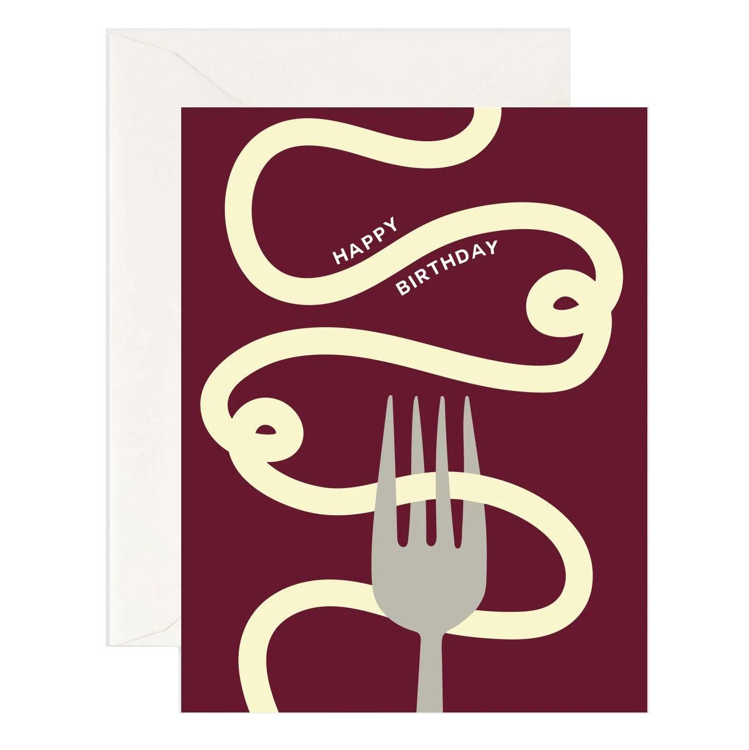 Father Rabbit Stationery Birthday Spaghetti Card