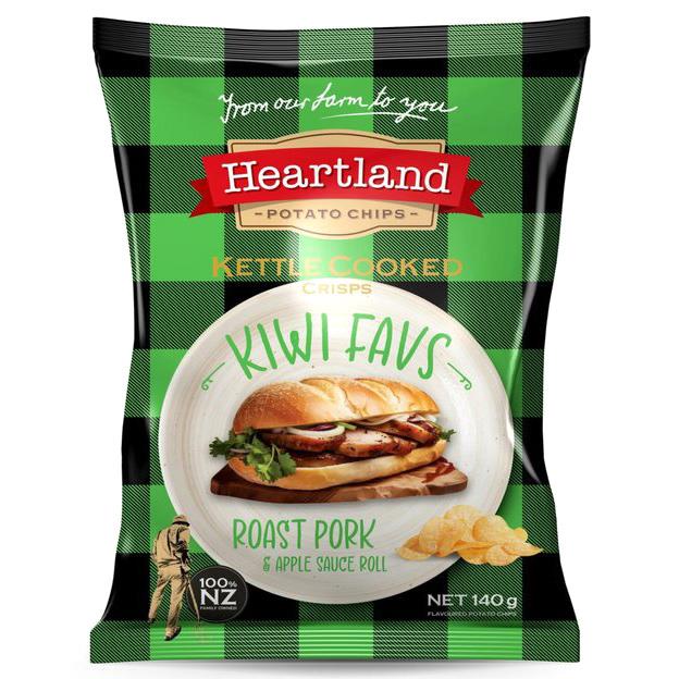 Heartland Kiwi Favourites Roast Pork & Apple Sauce Roll Crisps 140g