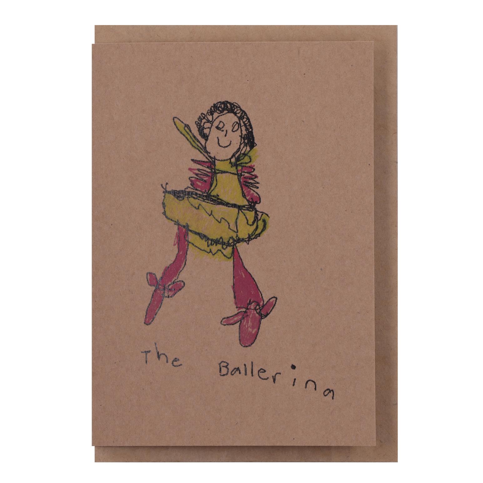 Handmade By Biddy The Ballerina Kraft Card