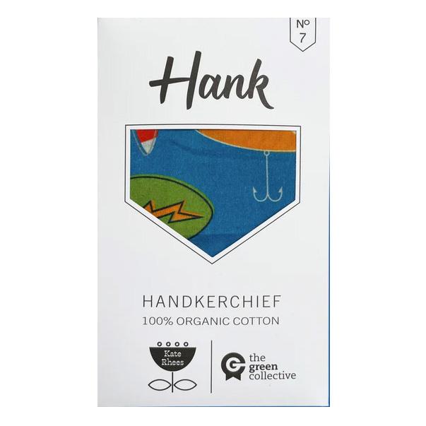 HANK 7. VINTAGE LURES by Kate Rhees Organic Cotton Handkerchief