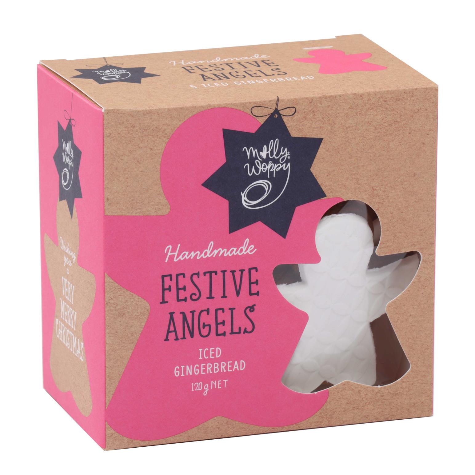 Molly Woppy Festive Angels Iced Gingerbread 120g