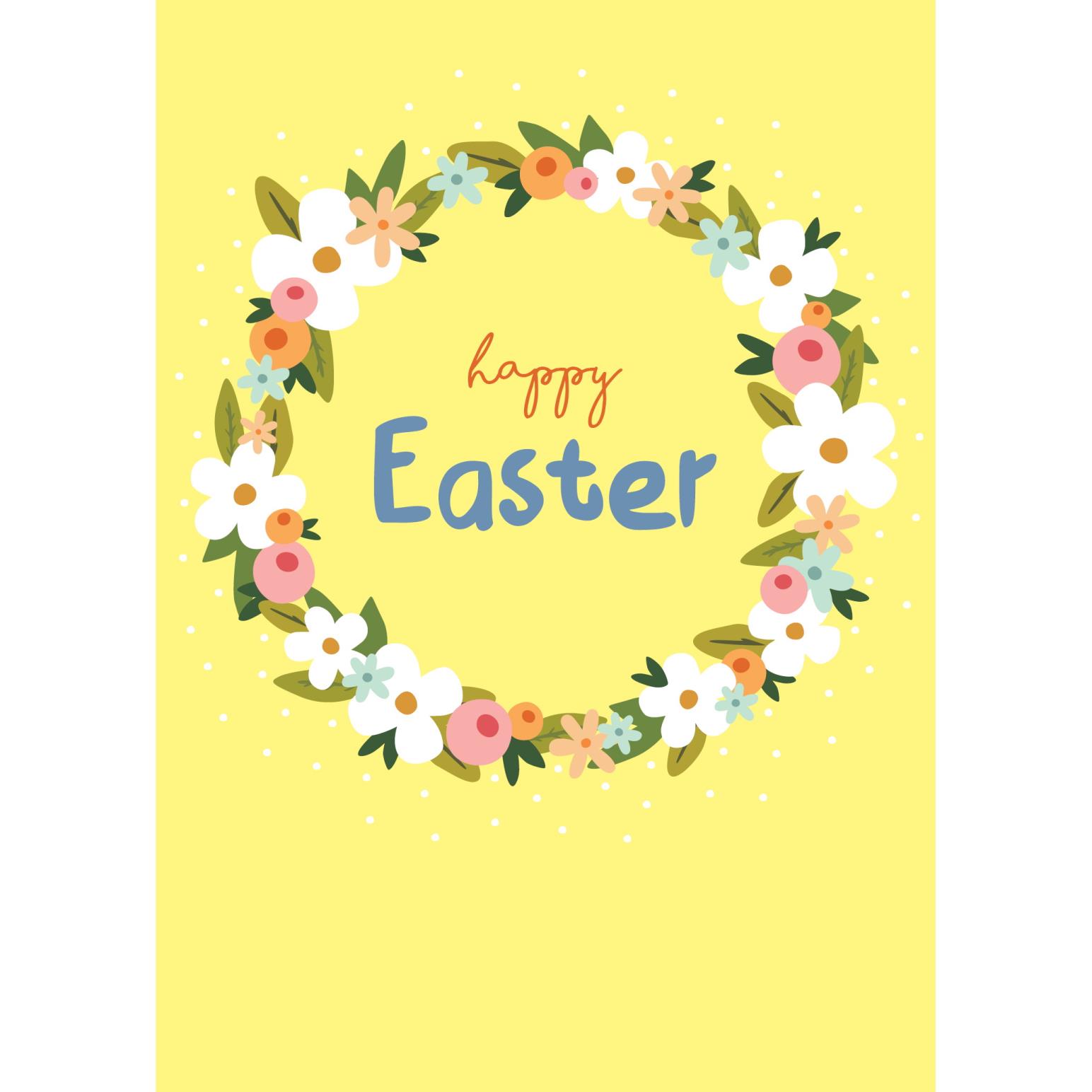 Image Gallery Pure NZ Floral Wreath Easter Card