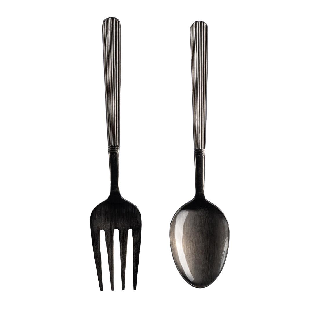 Salad Servers Classic Charcoal