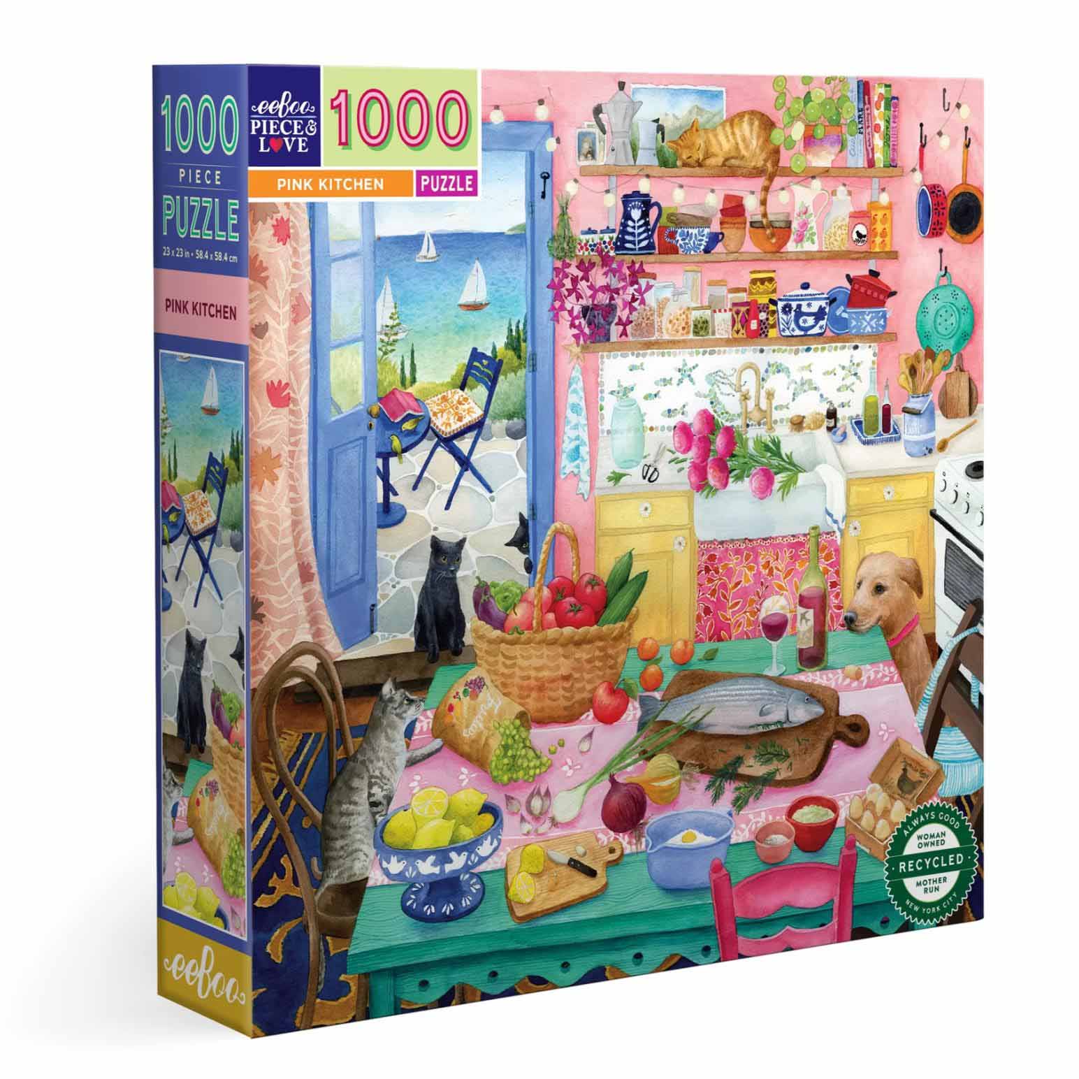 Eeboo Pink Kitchen 1000 Piece Puzzle