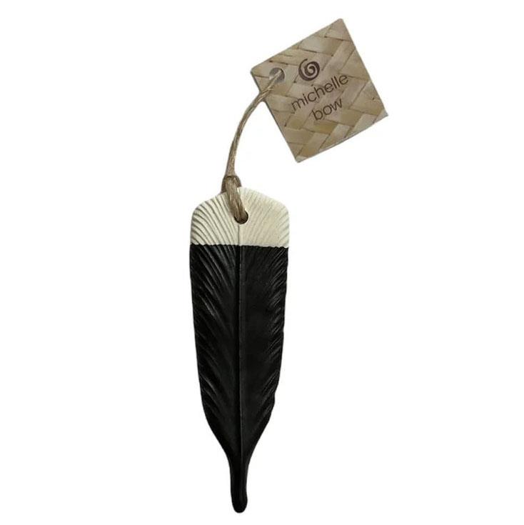 Michelle Bow Ceramics Hanging Huia Feather Small 16cms