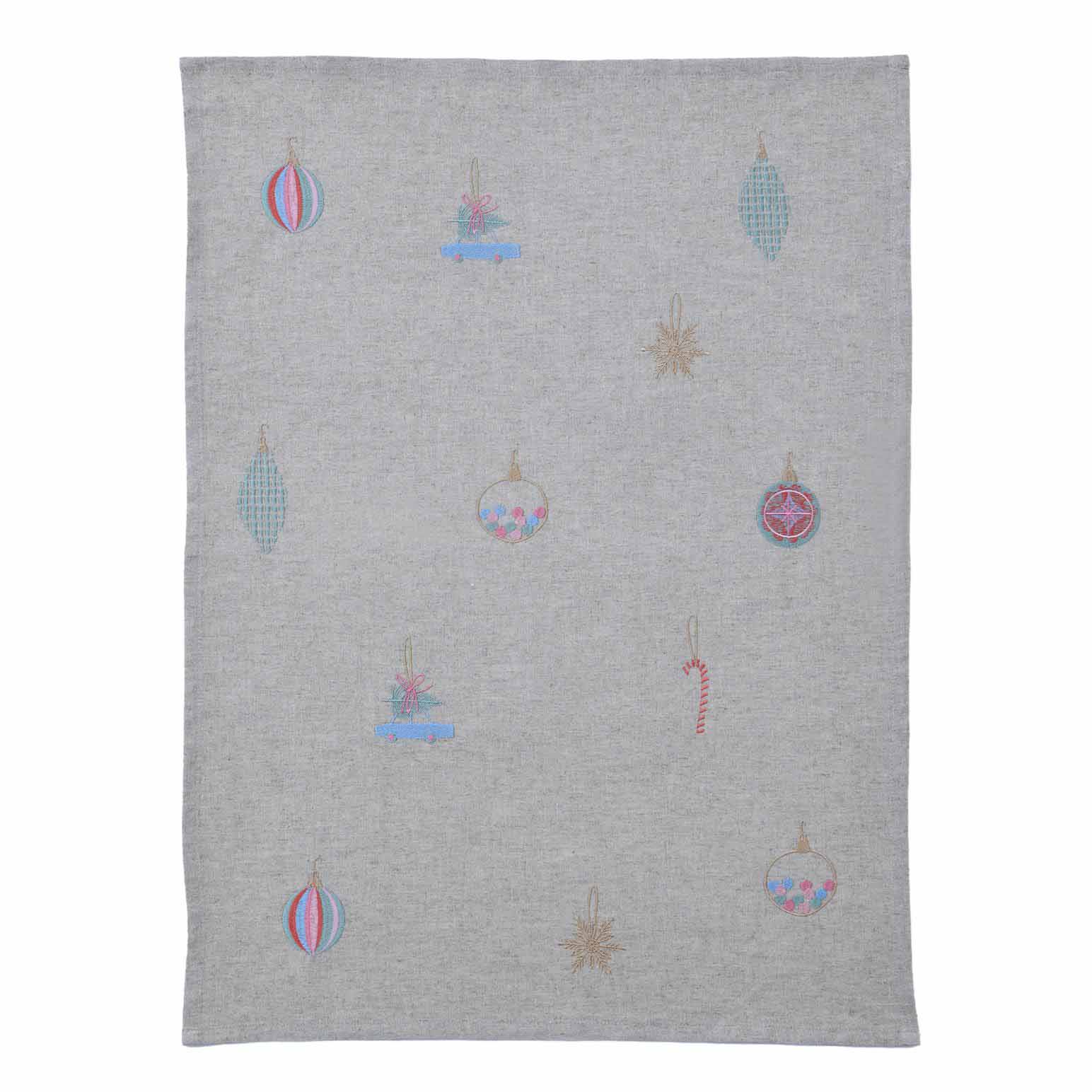 MM Linen Deck The Halls Tea Towel 50x70