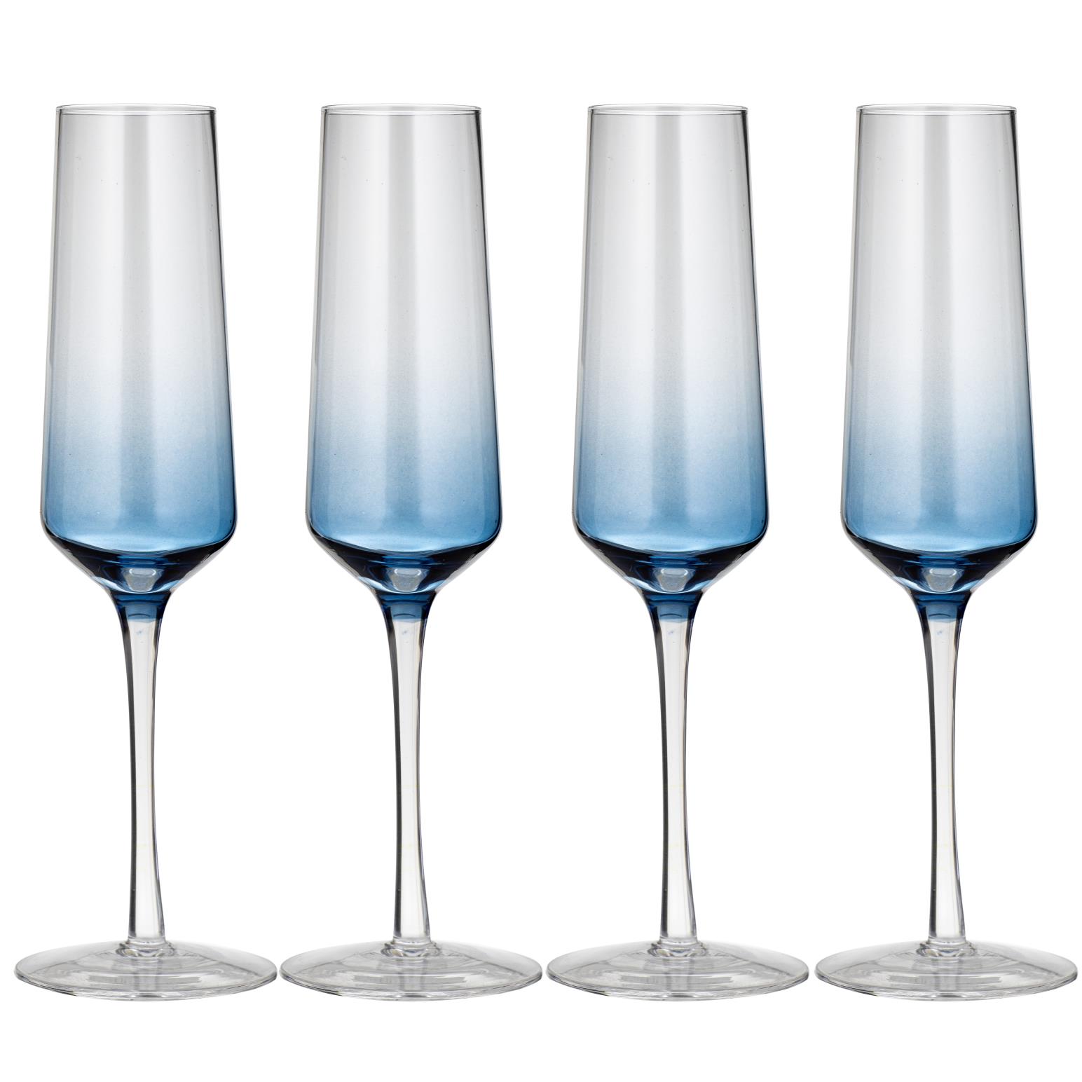 Ladelle Prism Blue Set Of 4 Champagne Glass