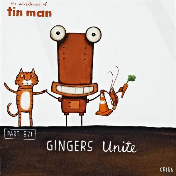 Tony Cribb Tin Man Gingers Unite Pre-Matted Print