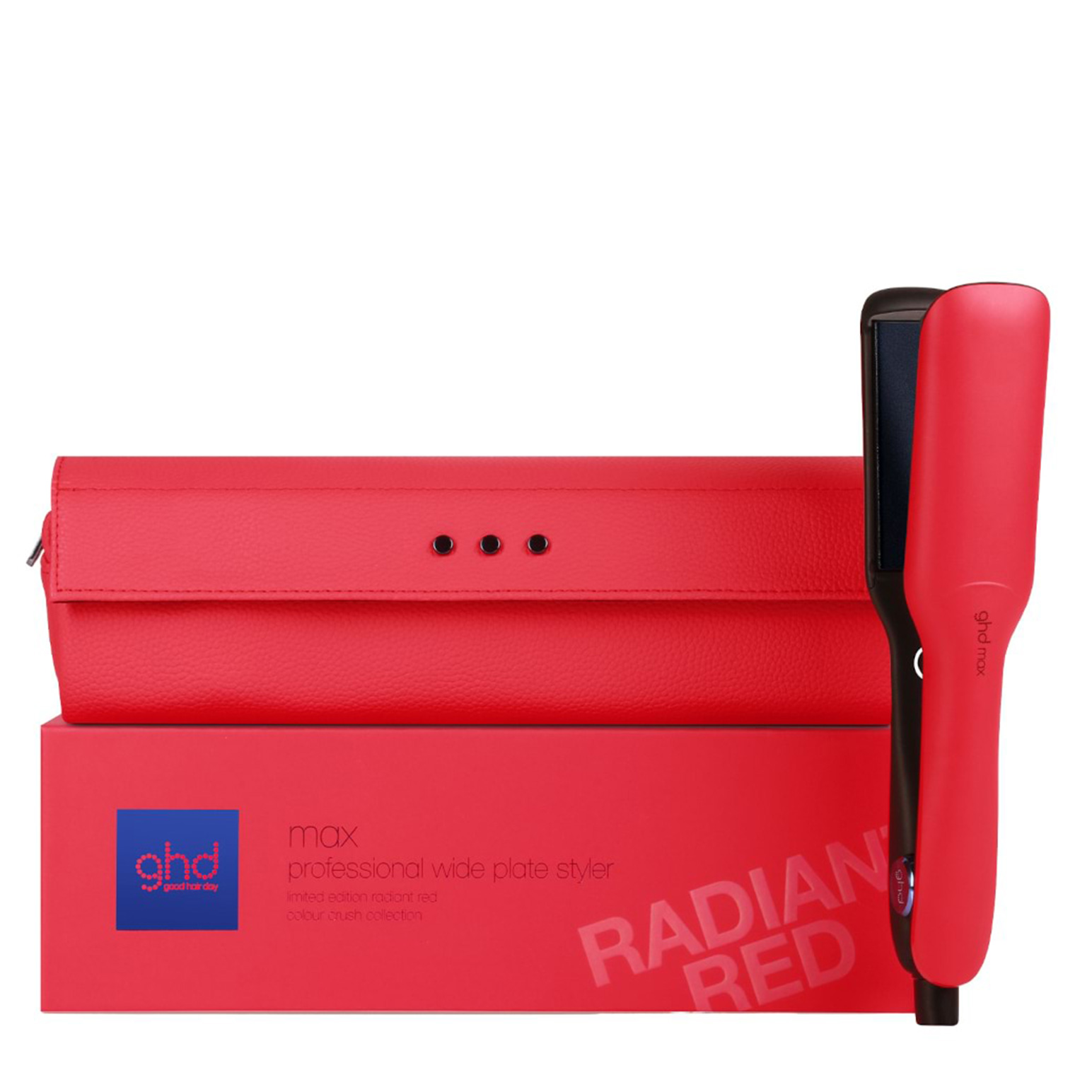 ghd Max Wide Hair Straightner in Radiant Red