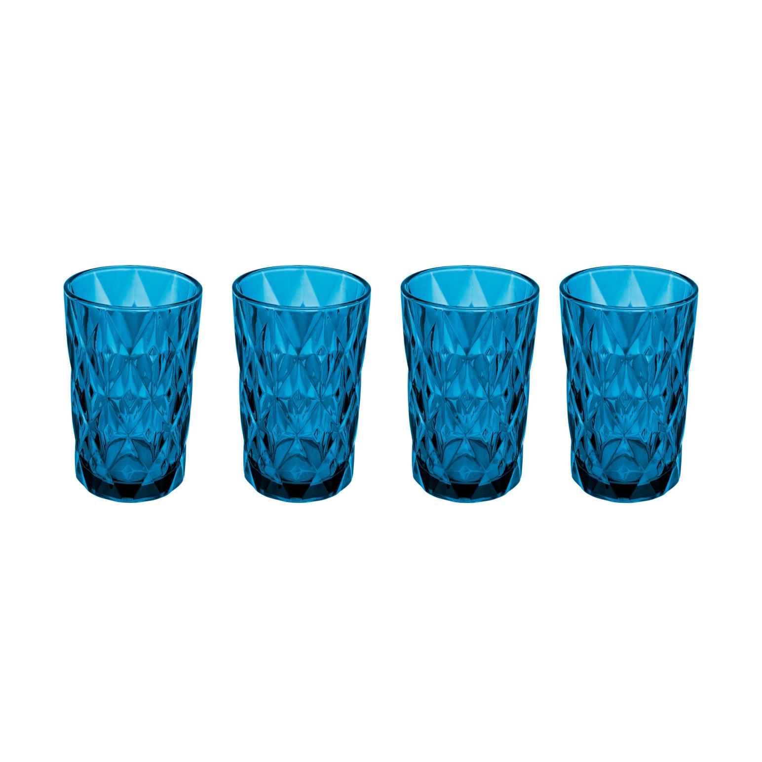 Casa Domani Deanna Highball Glass 4Pc Blue Gift Boxed