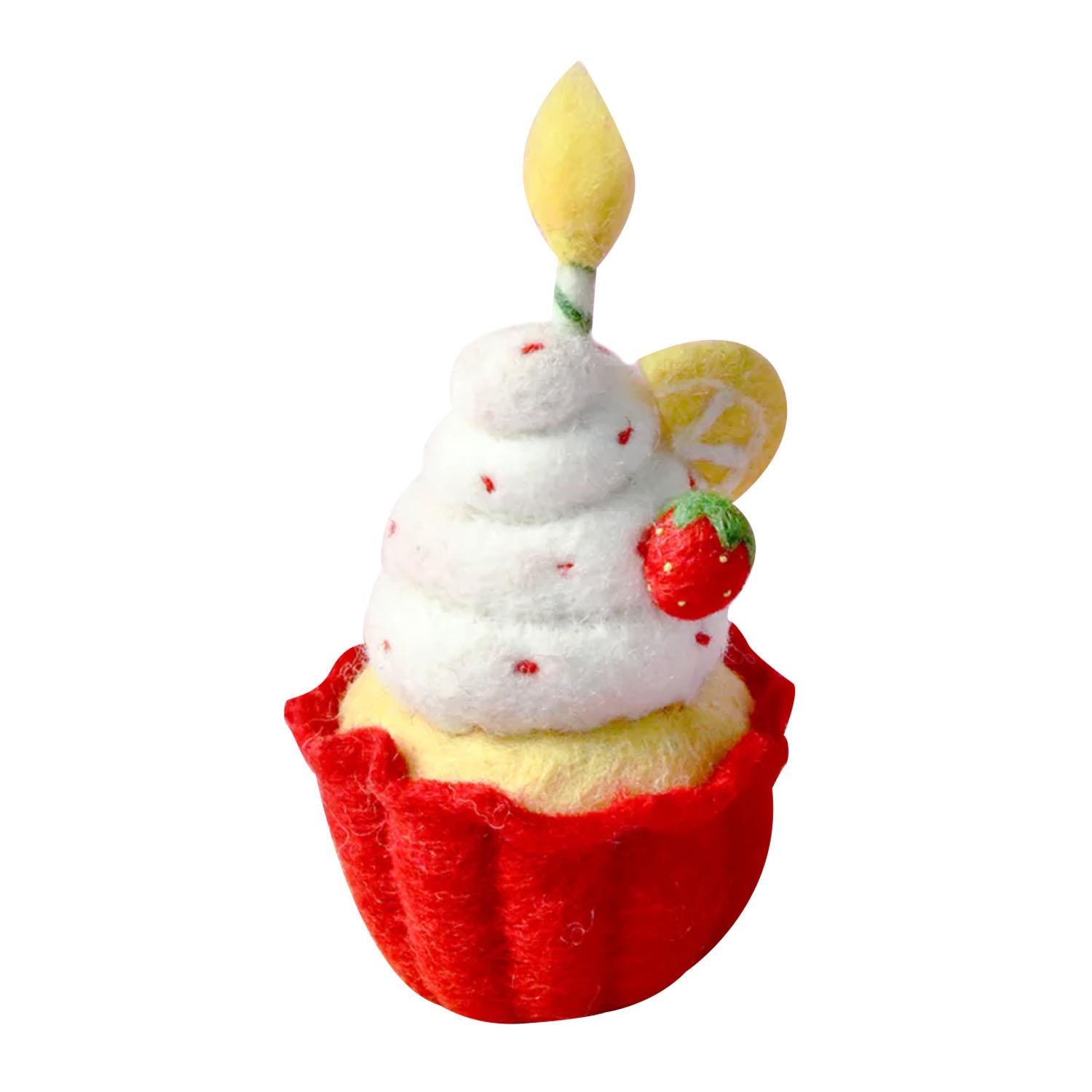 Tara Treasures Felt Giant Strawberry Cupcake With Candle