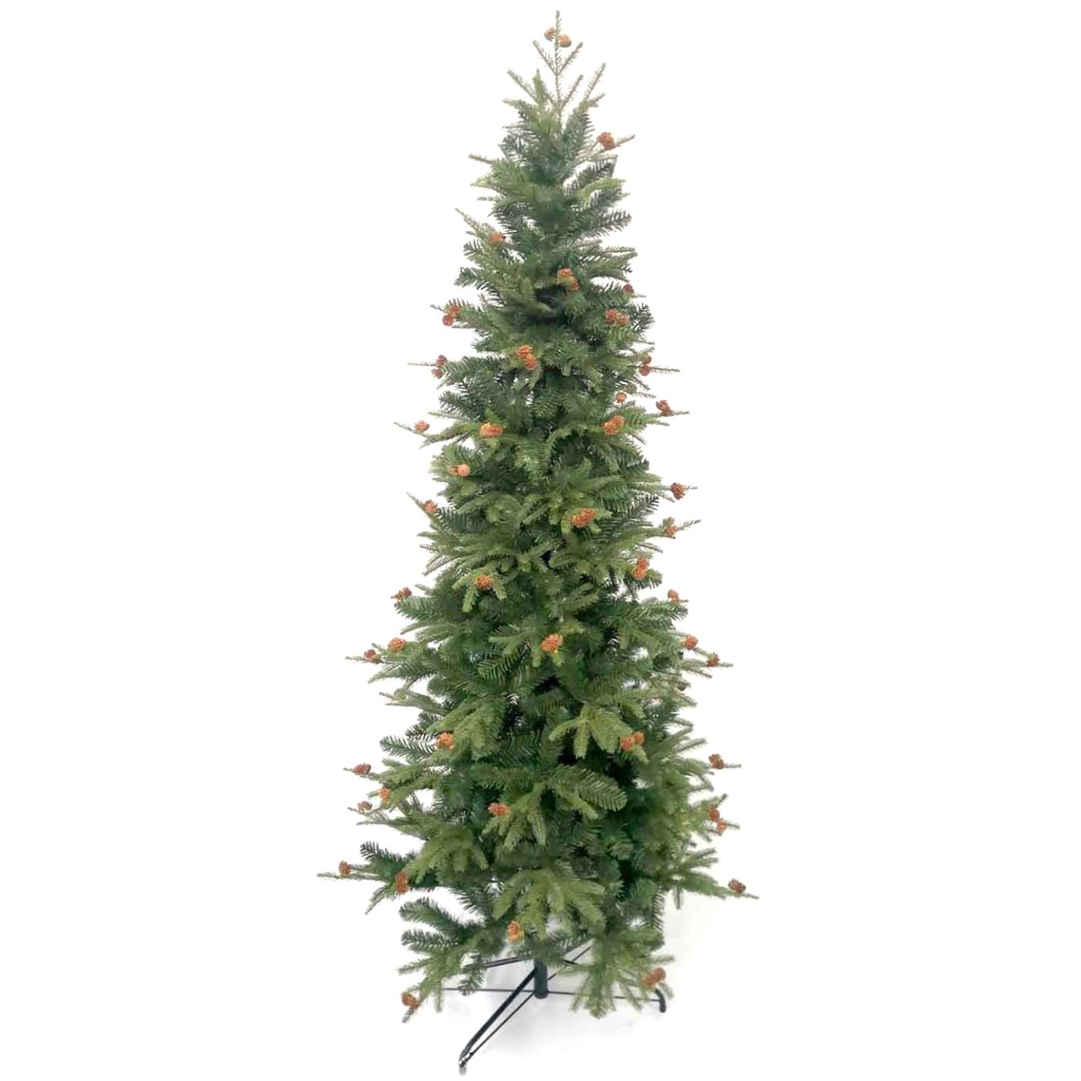 Christmas Tree Slim With Pine Cone And Lights 7 Foot