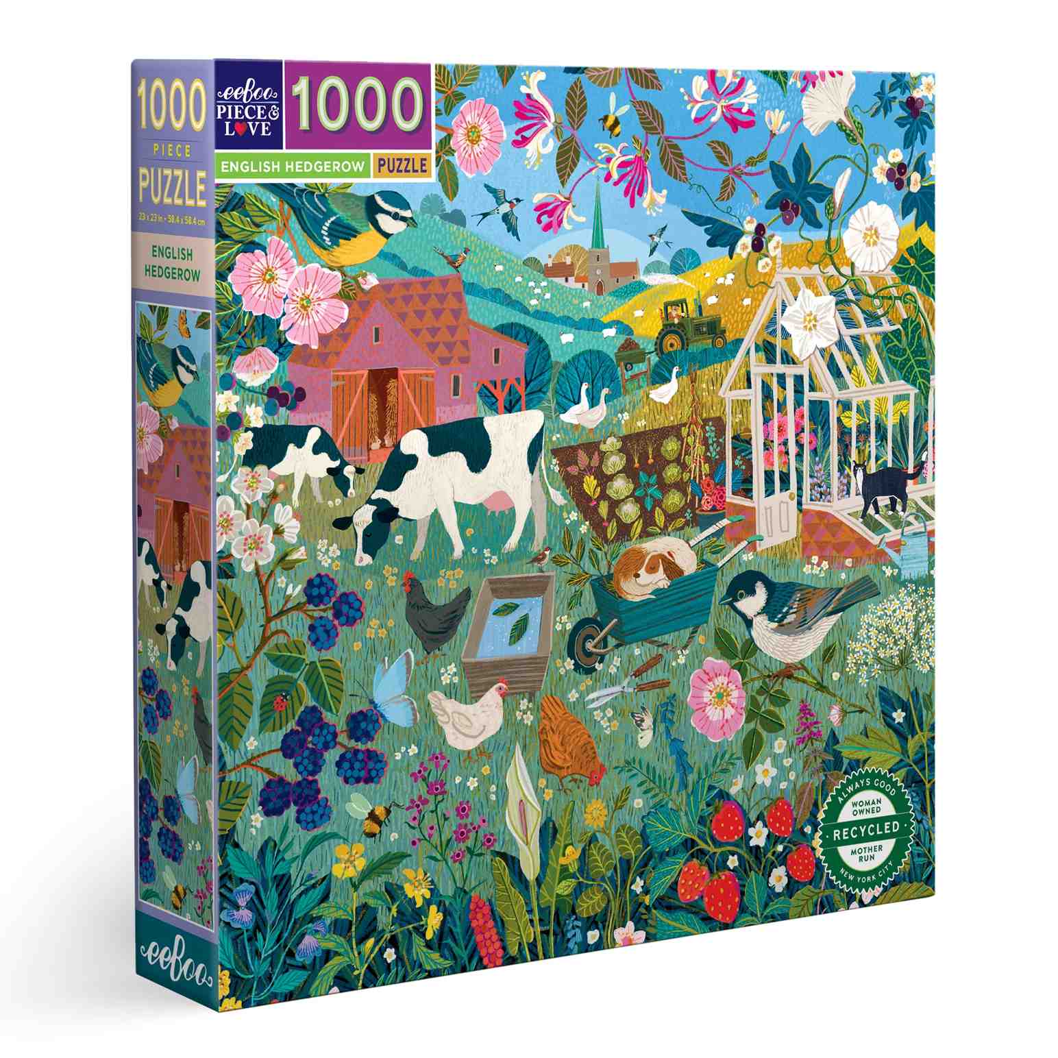 EeBoo English Hedgerow 1000 Piece Puzzle