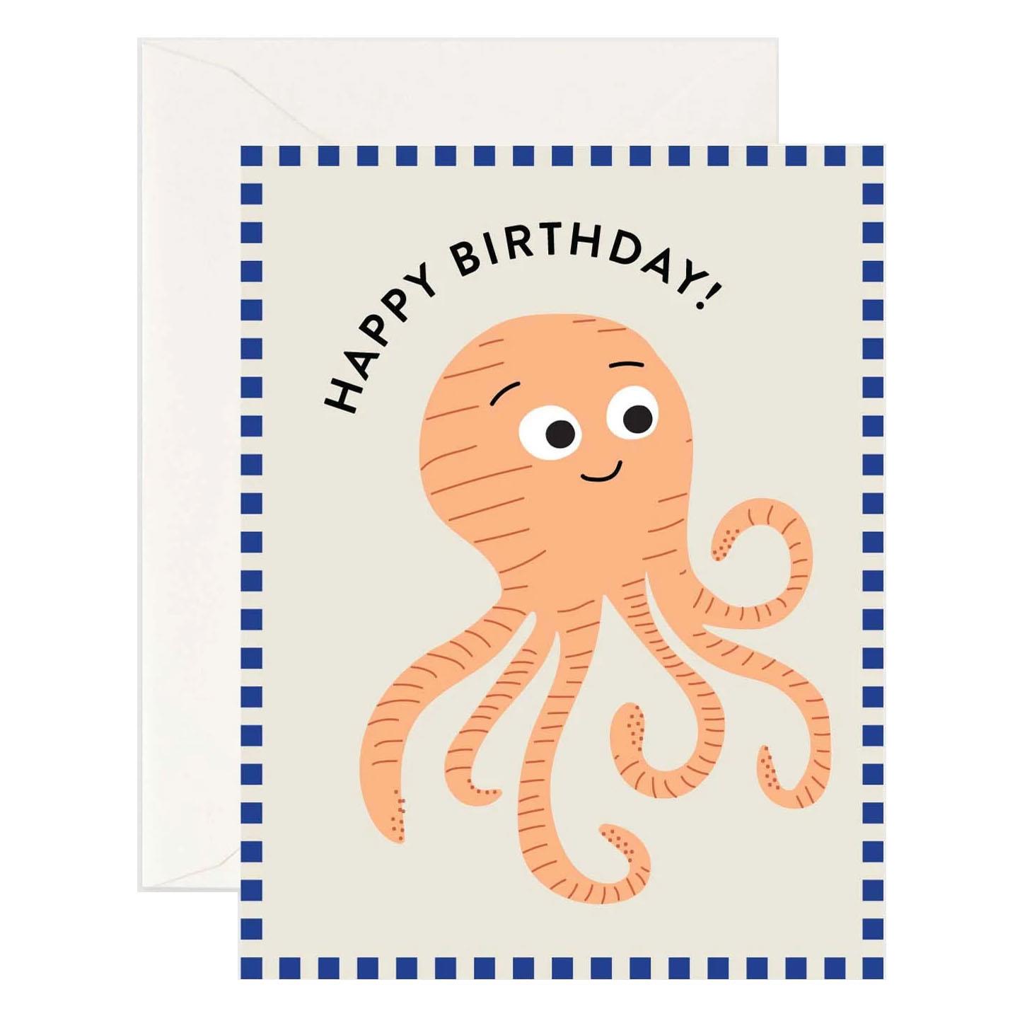 Father Rabbit Stationery Happy Octopus Card