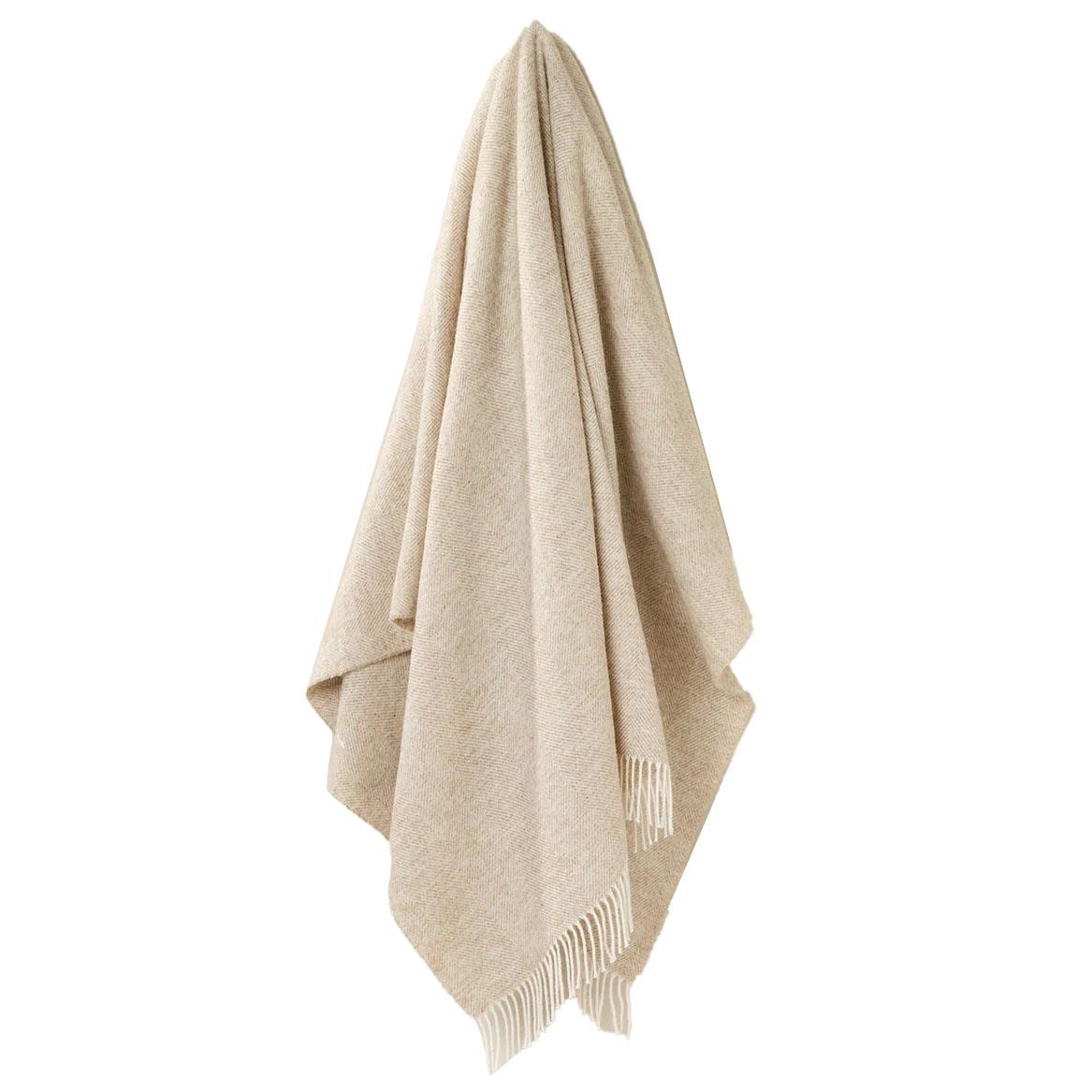 Exquisite Herringbone NZ Pure Wool Collection Throw Natural