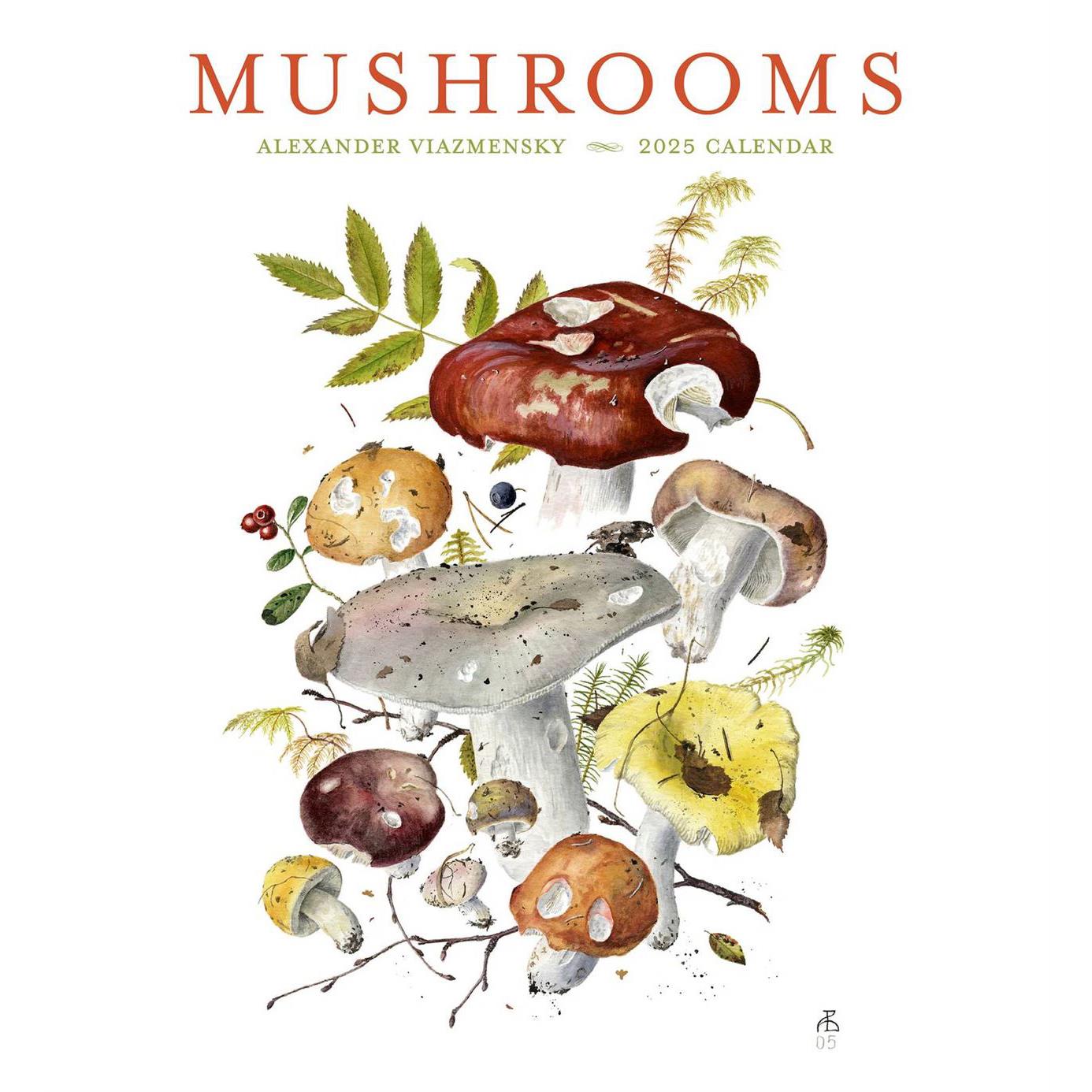 Pomegranate Mushrooms 2025 Wall Calendar