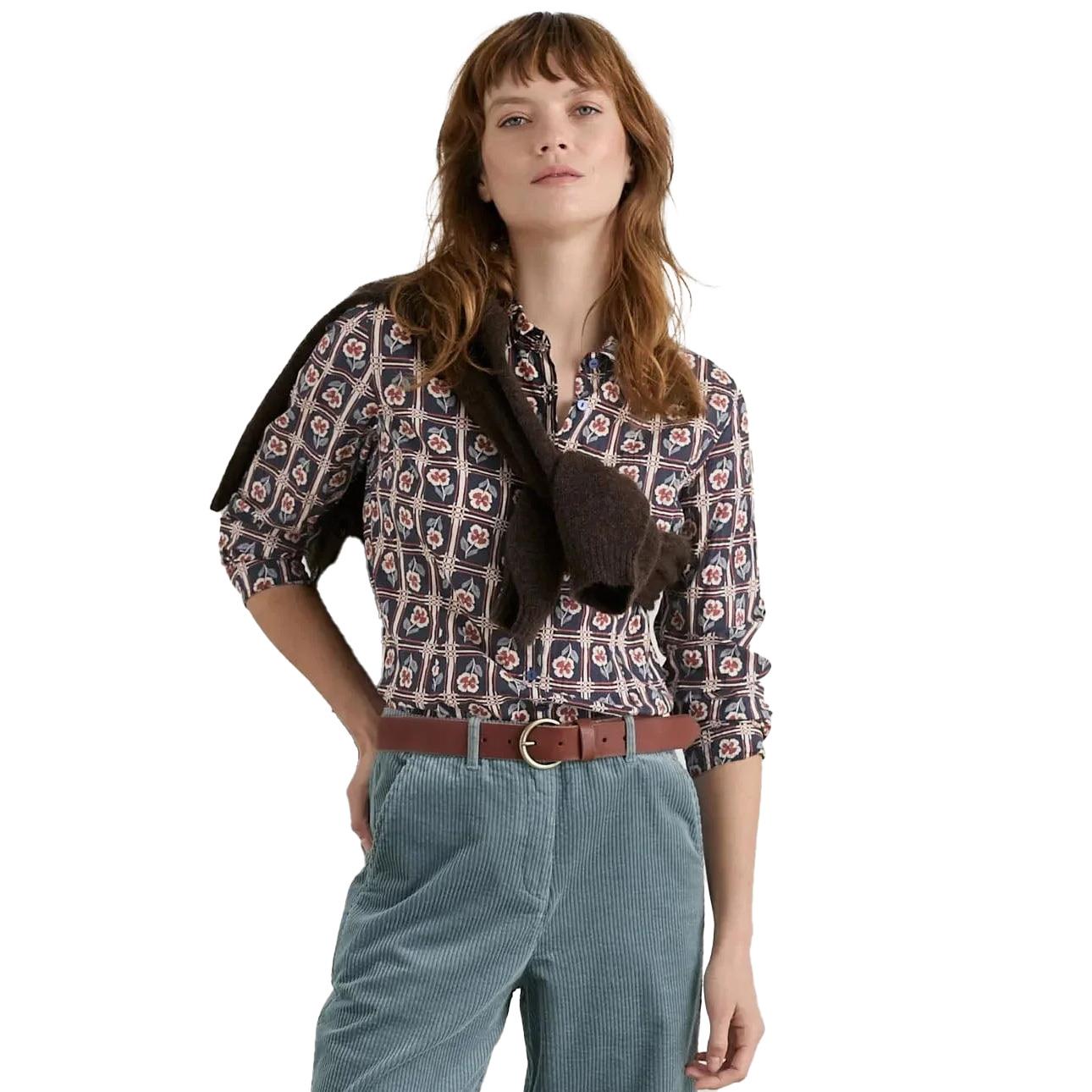 Seasalt Cornwall Larissa Shirt Floral Stamp Maritime