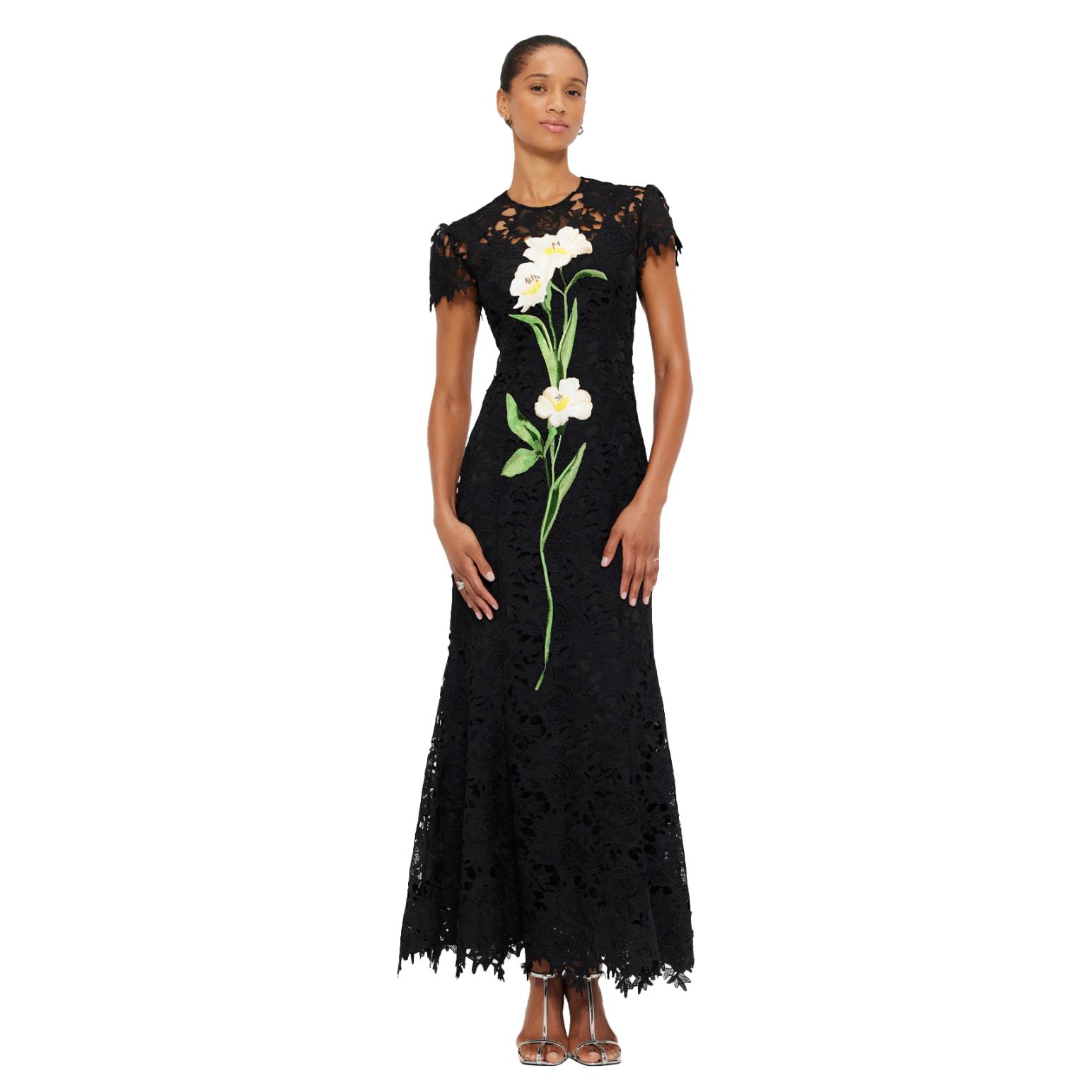 LEO LIN Monique Embroidered Lace Maxi Dress