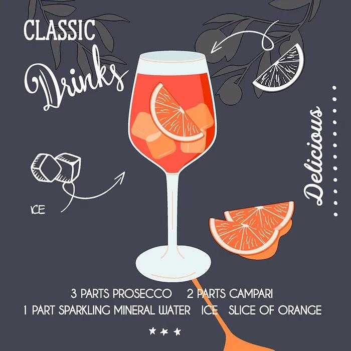 Aperole Black Cocktail Napkin