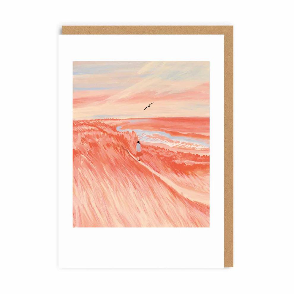 Ohh Deer Red Grass Fields Card