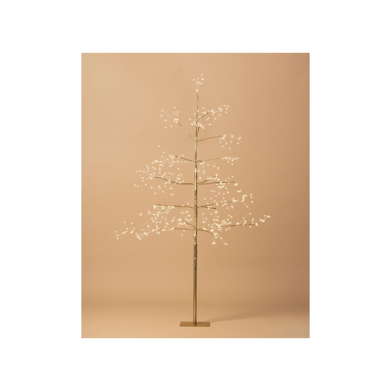 Stellar Haus Small Arctic Birch Seed Light Tree Champagne 90cm