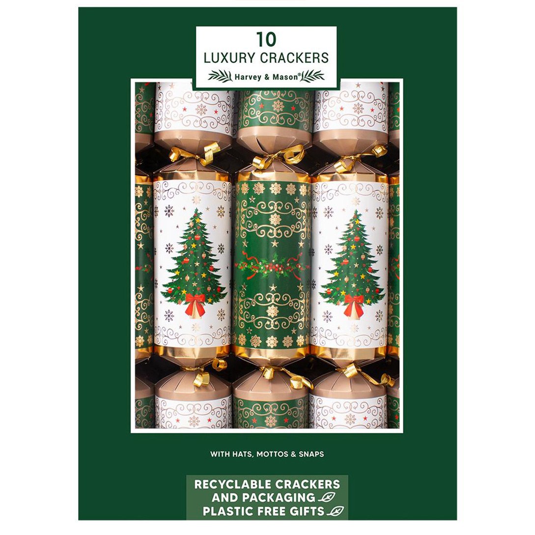 Luxury Tree Wreath Christmas Crackers 10x14