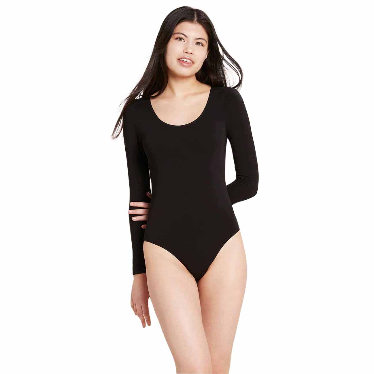 Boody Basics Long Sleeve Bodysuit Black