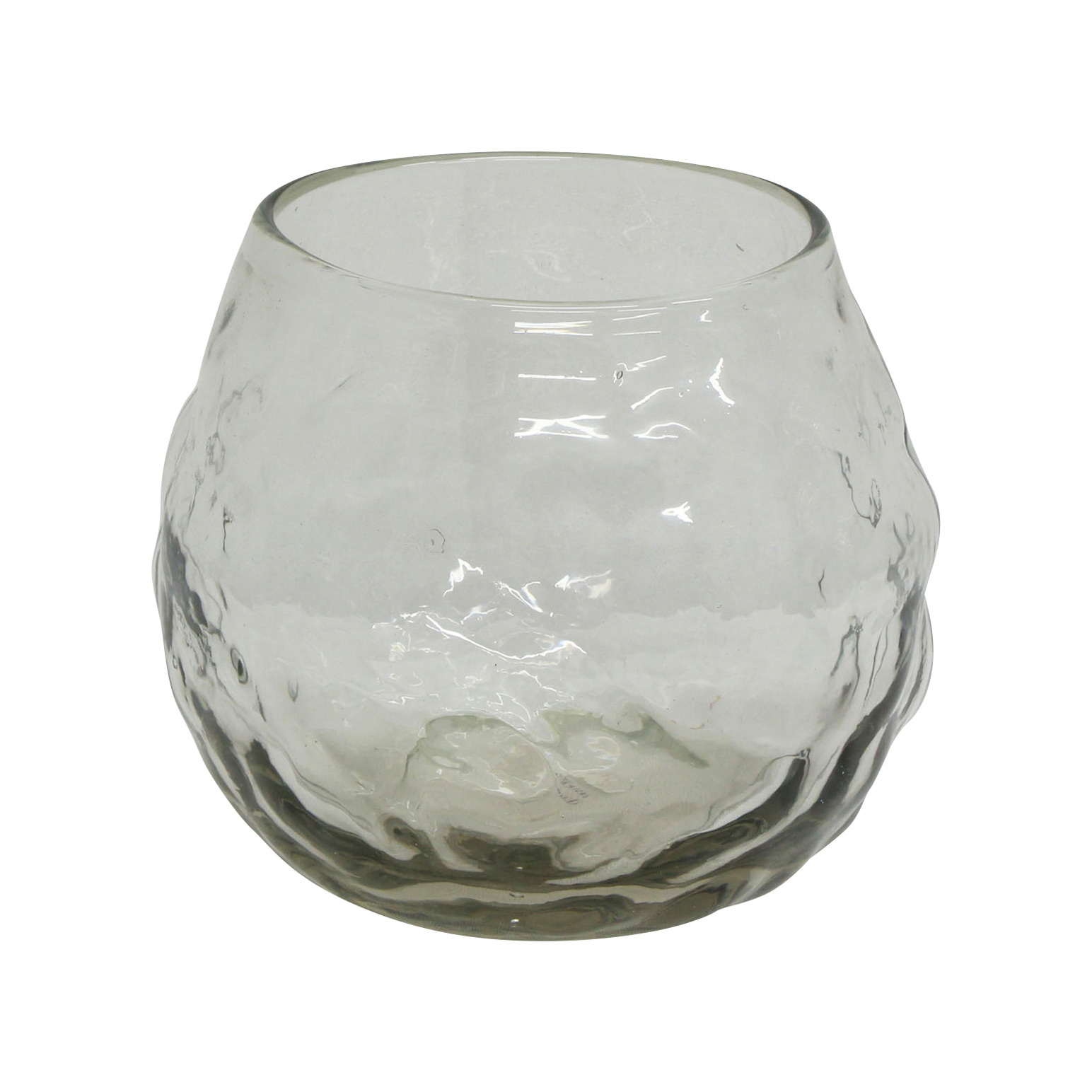 French Country Dappled Clear Bowl Vase