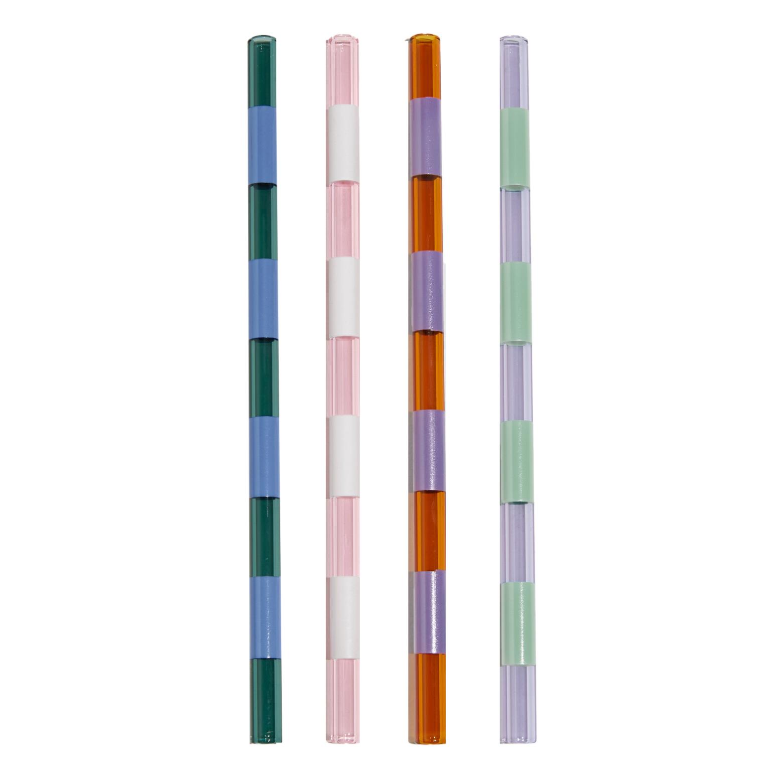 Fazeek Striped Straws - 4 Pack Mixed