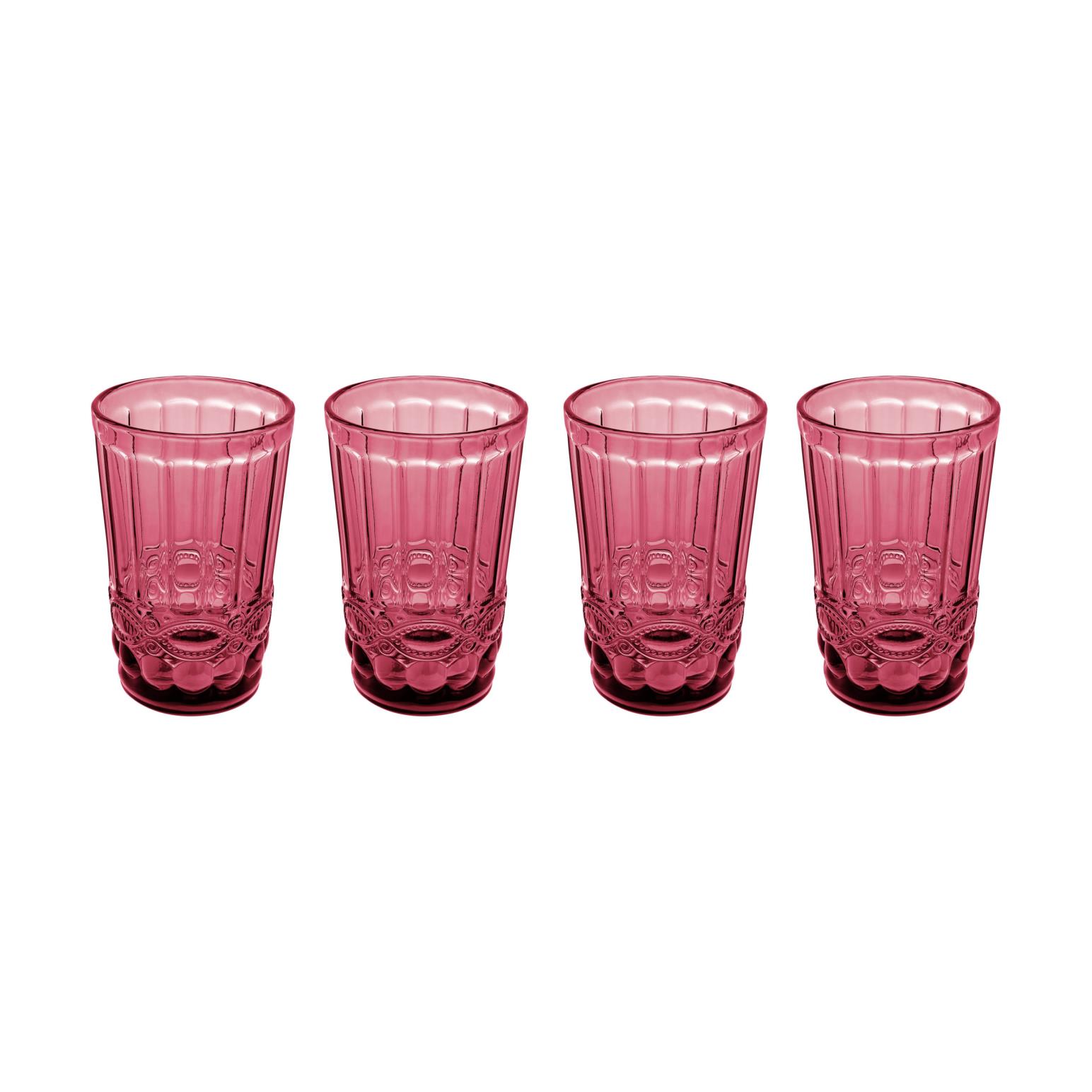 Casa Domani Gabriella Highball Glass 4Pc Pink Gift Boxed