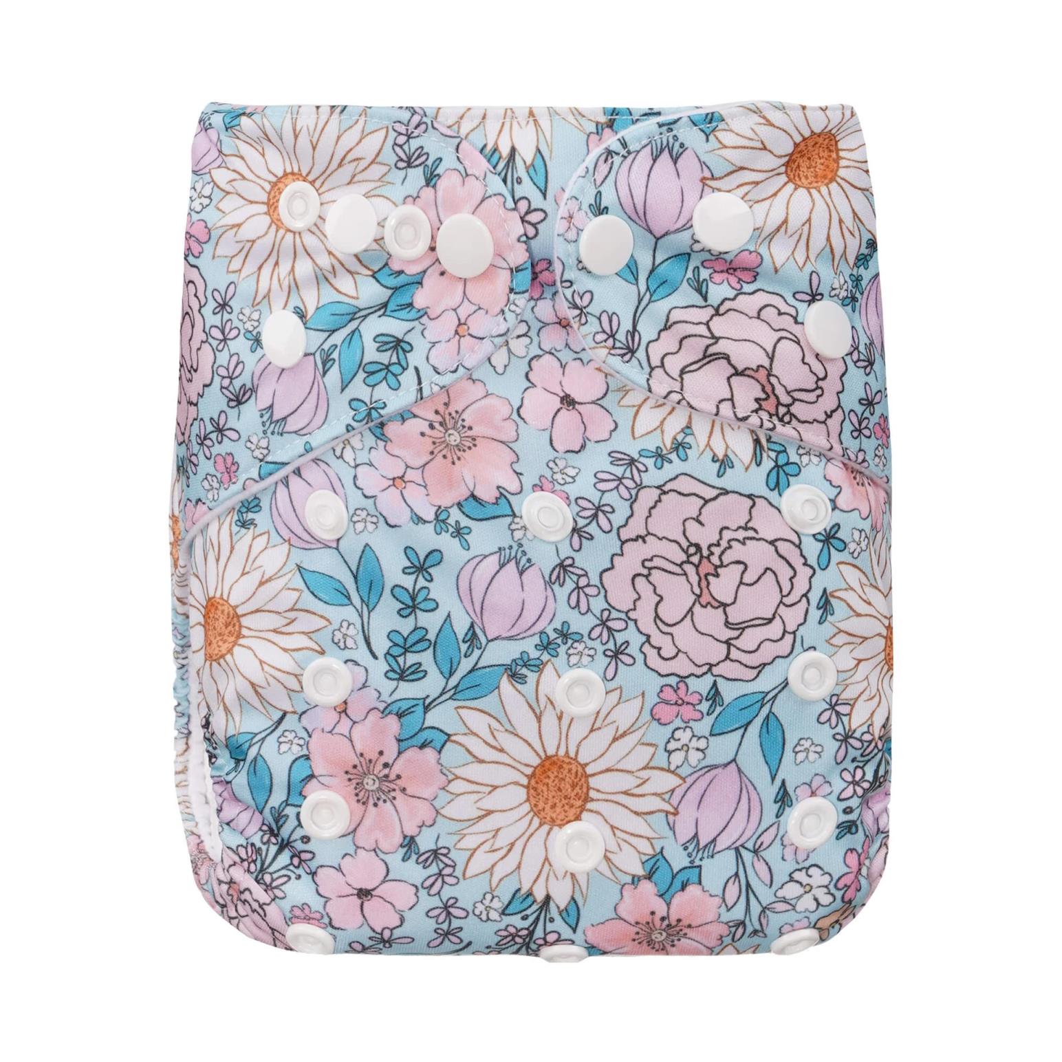 Bear & Moo Boho Floral Cloth Nappy