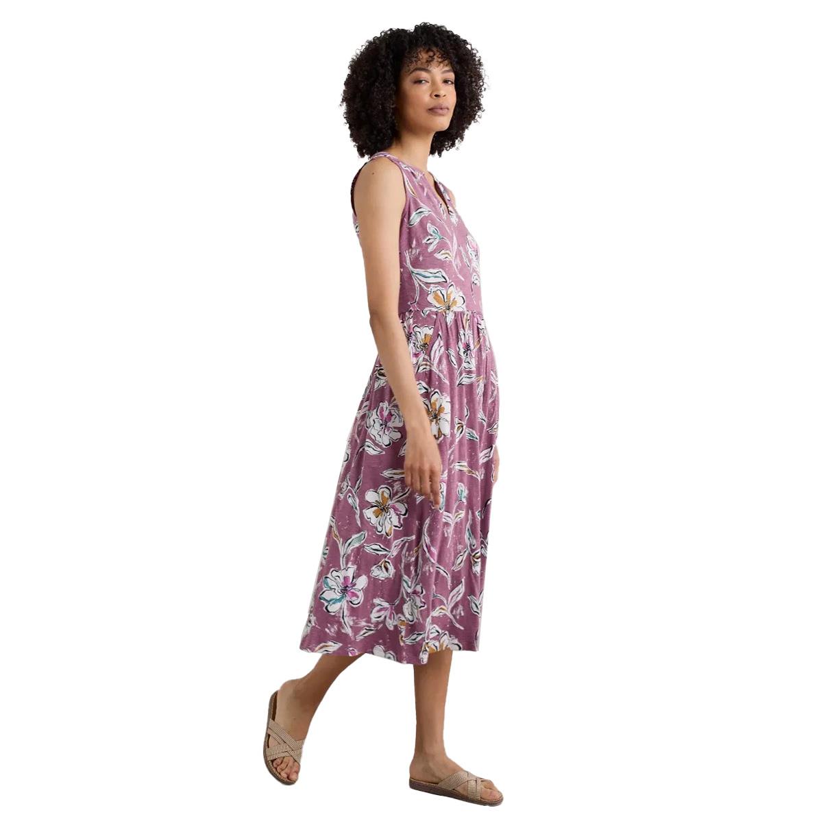 Seasalt Cornwall Shelter Bay Dress Linework Floral Heather