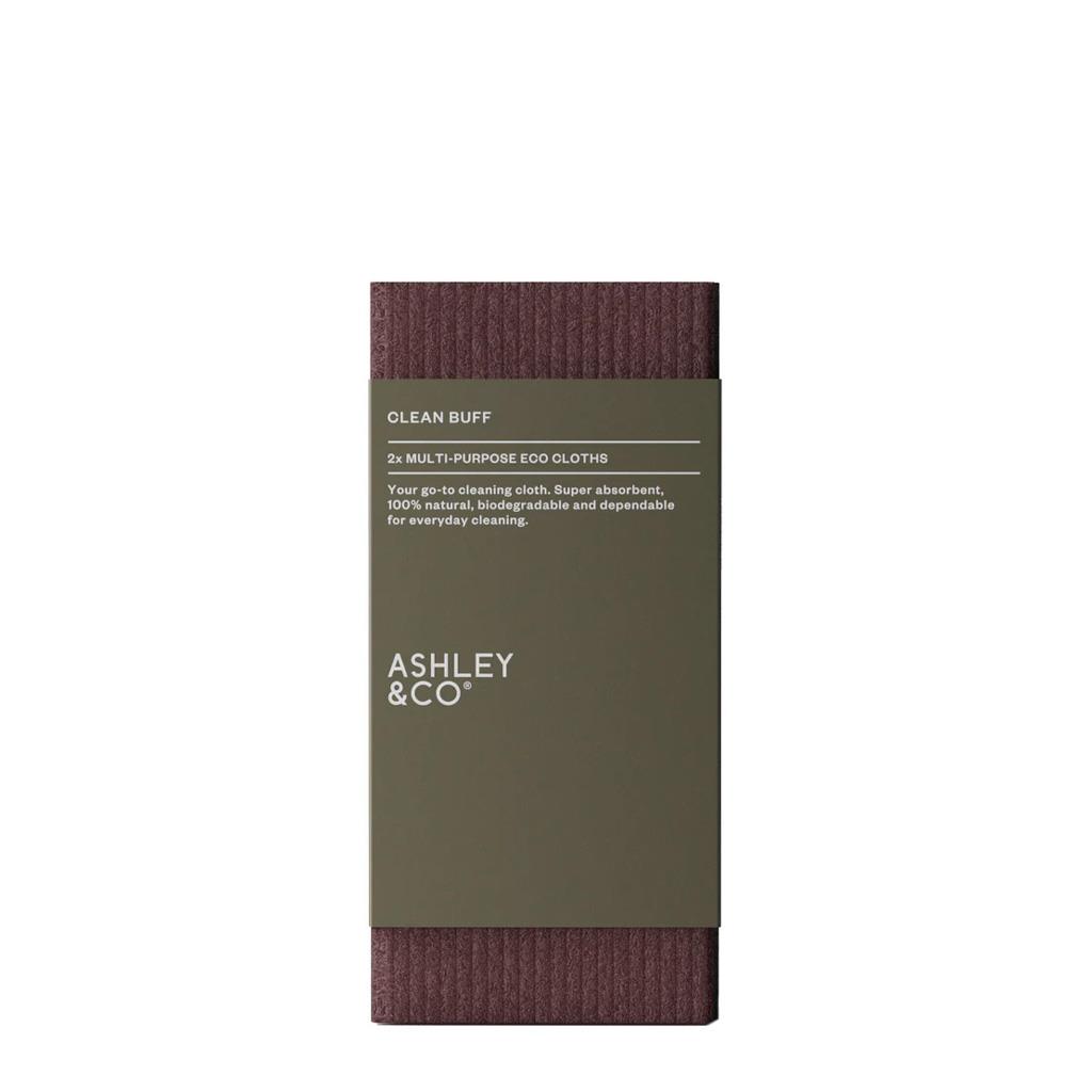 Ashley & Co Clean Buff Multi-Purpose Eco Cloths 2 Pack - Sundown Plum