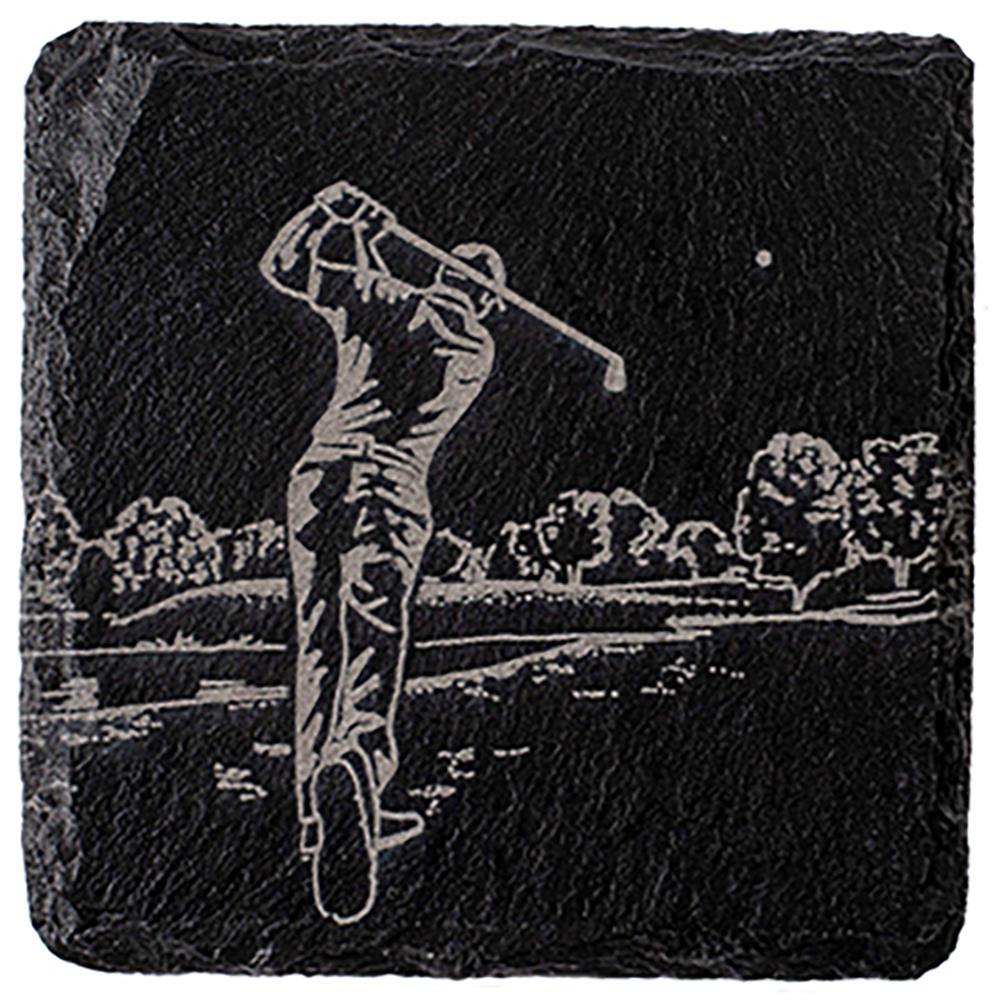 Just Slate Single Slate Coaster - Golf