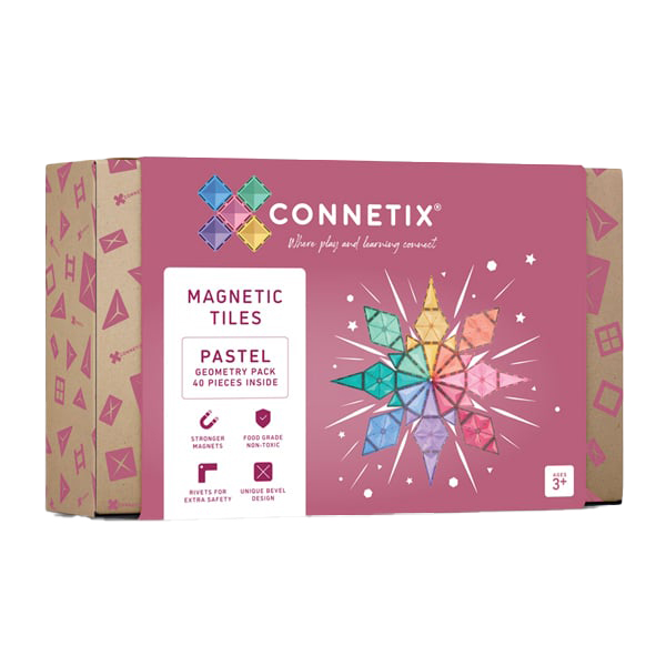 Connetix Tiles 40 Piece Pastel Square Pack