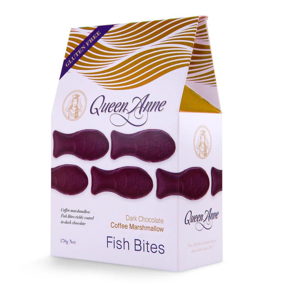 Queen Anne Dark Chocolate Coffee Marshmallow Fish Bites 170g