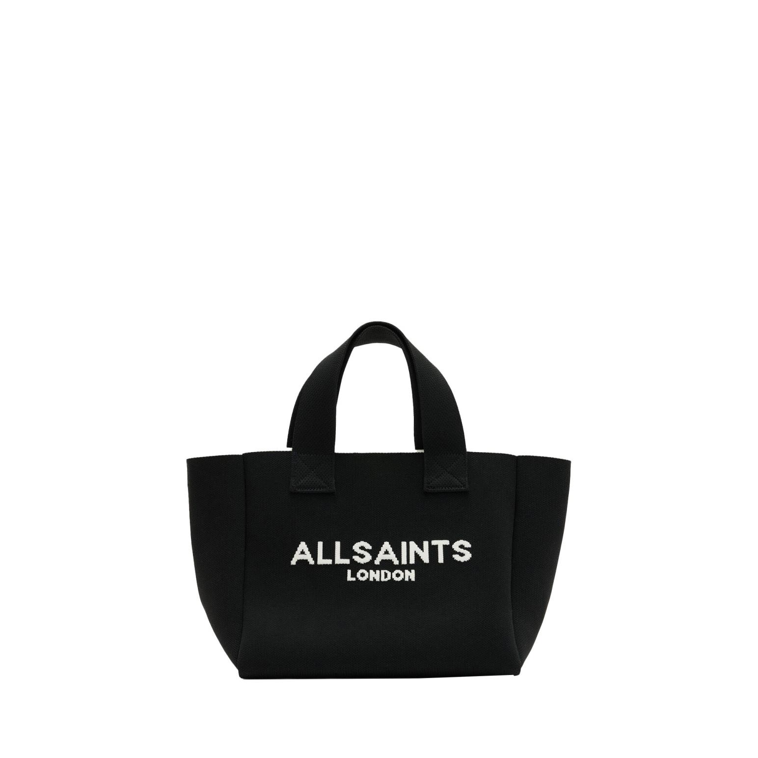 AllSaints Izzy Logo Print Knitted Mini Tote Bag