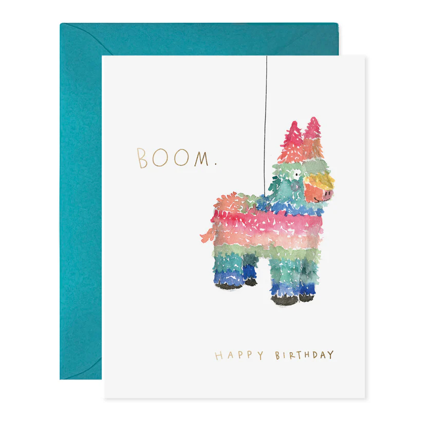 E Frances Pinata Birthday Foil Card