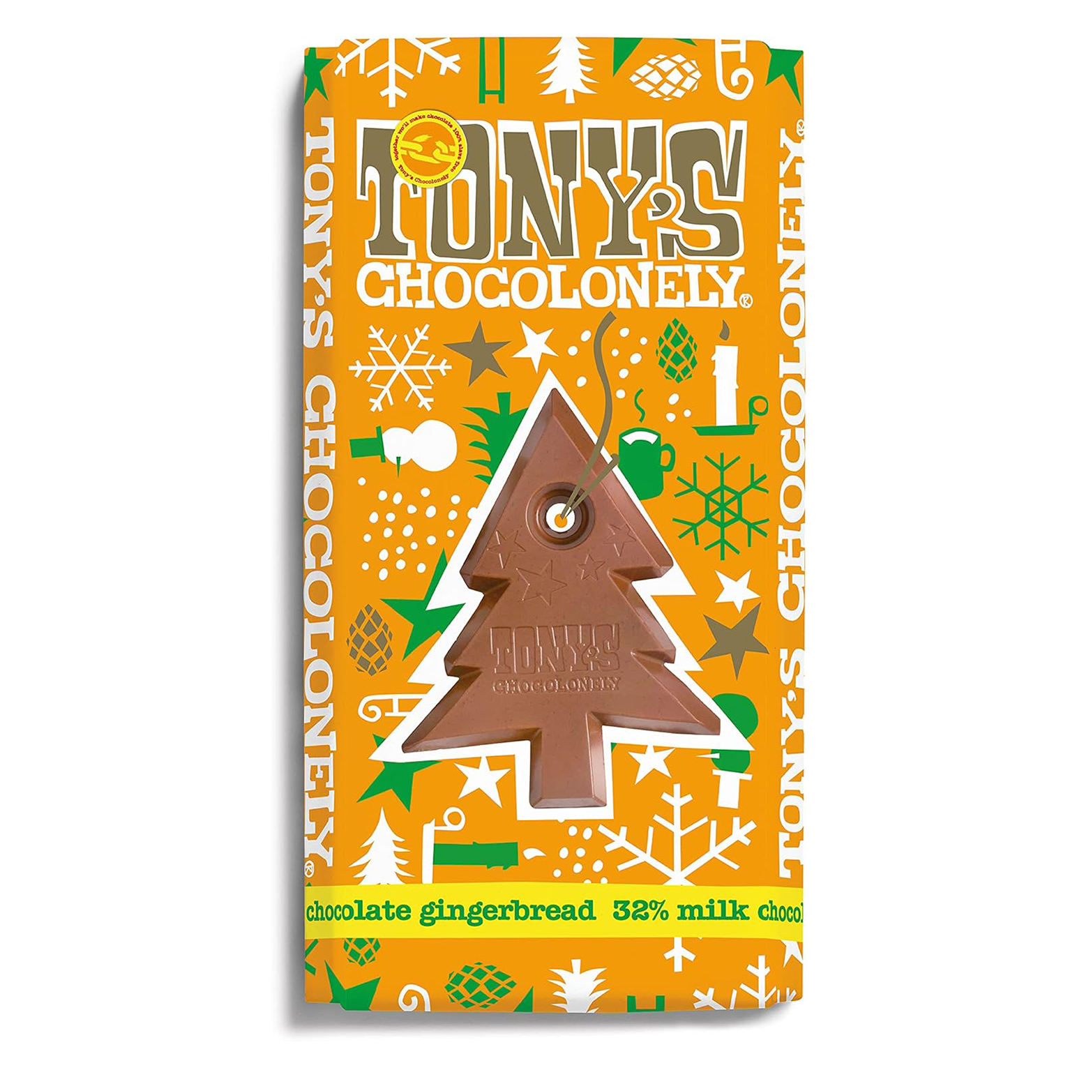 Tony's Chocolonely Milk Chocolate Gingerbread 180g Christmas Bar