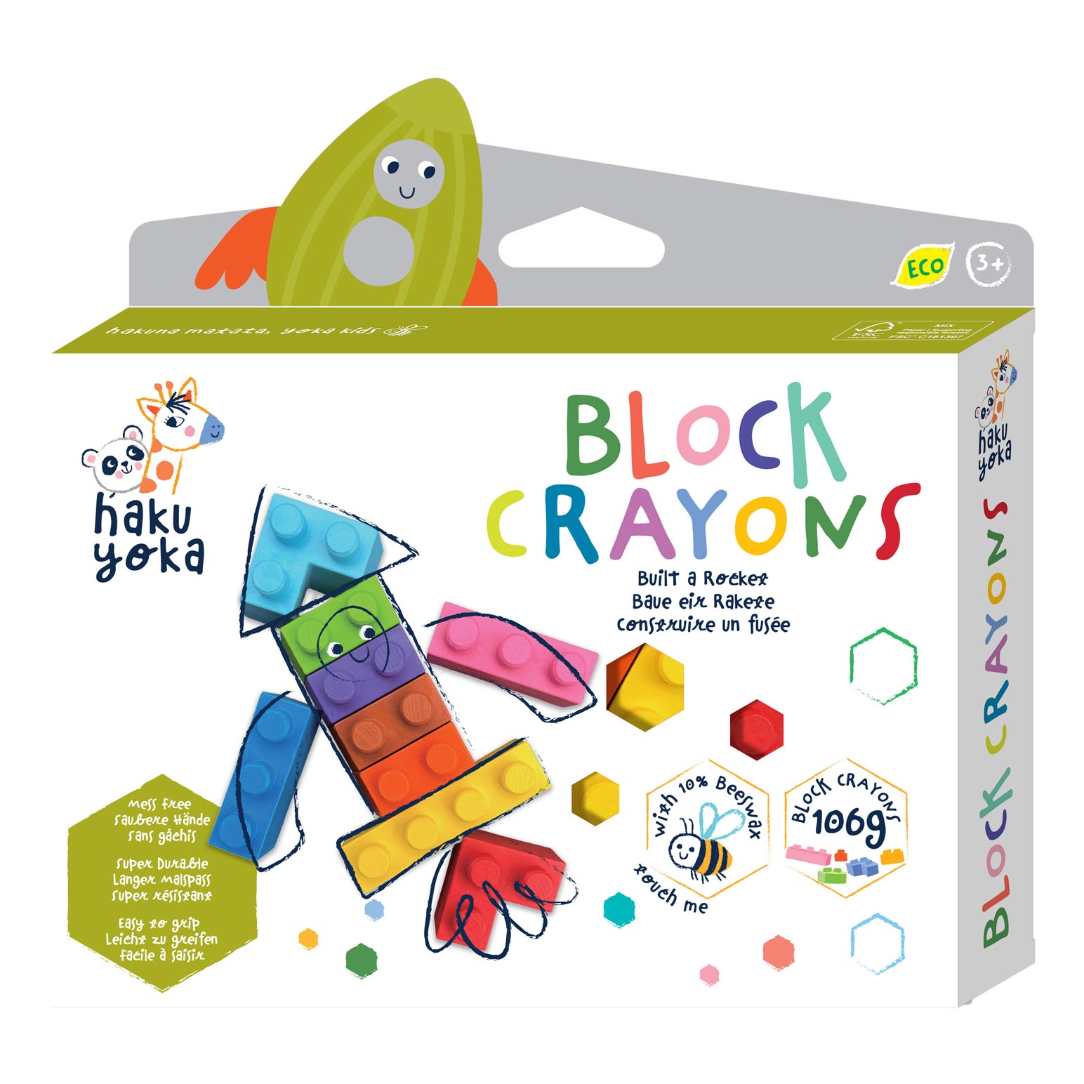 Haku Yoka Block Crayons  Rocket