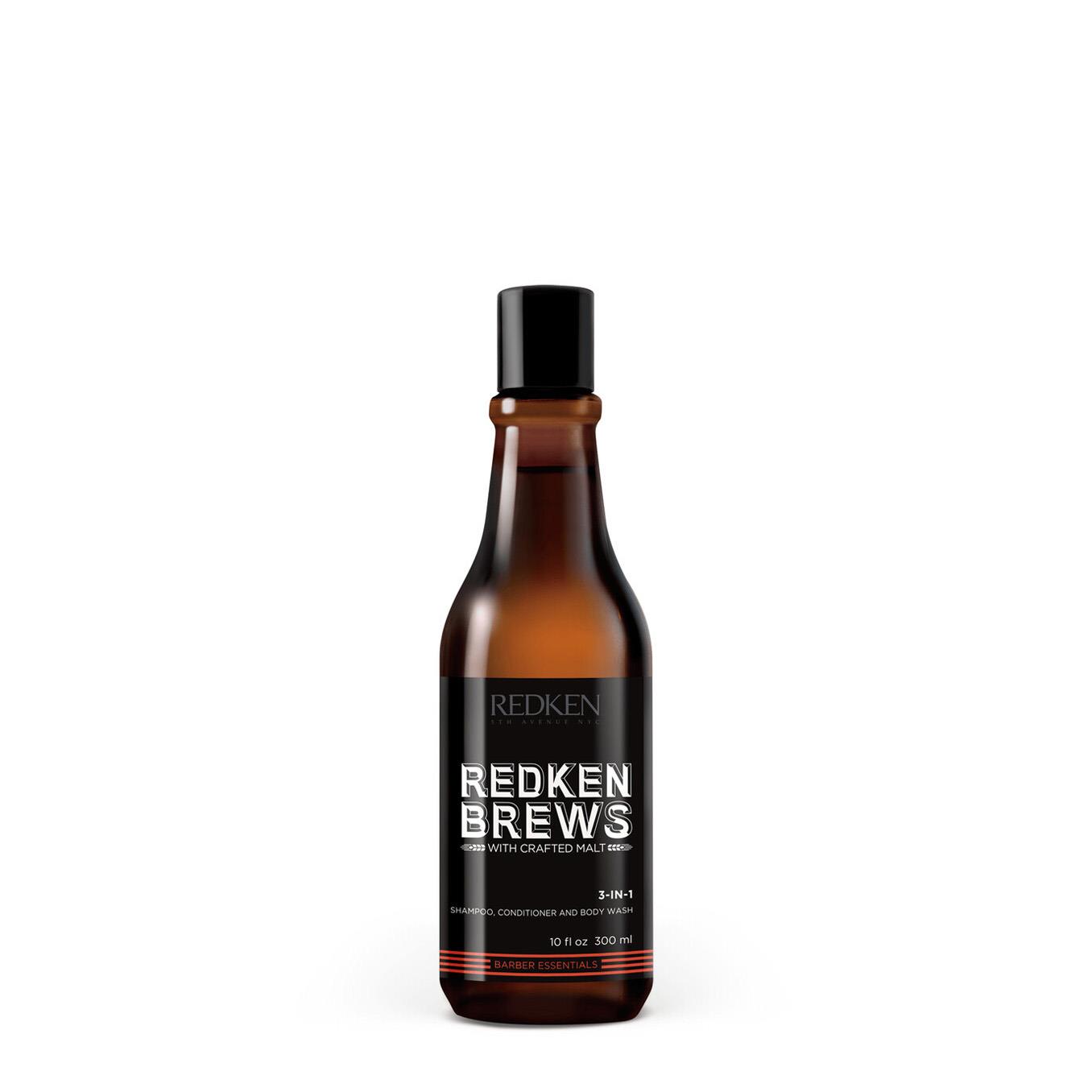 Redken Brews 3-in-1 Shampoo, Conditioner & Body Wash 300ml