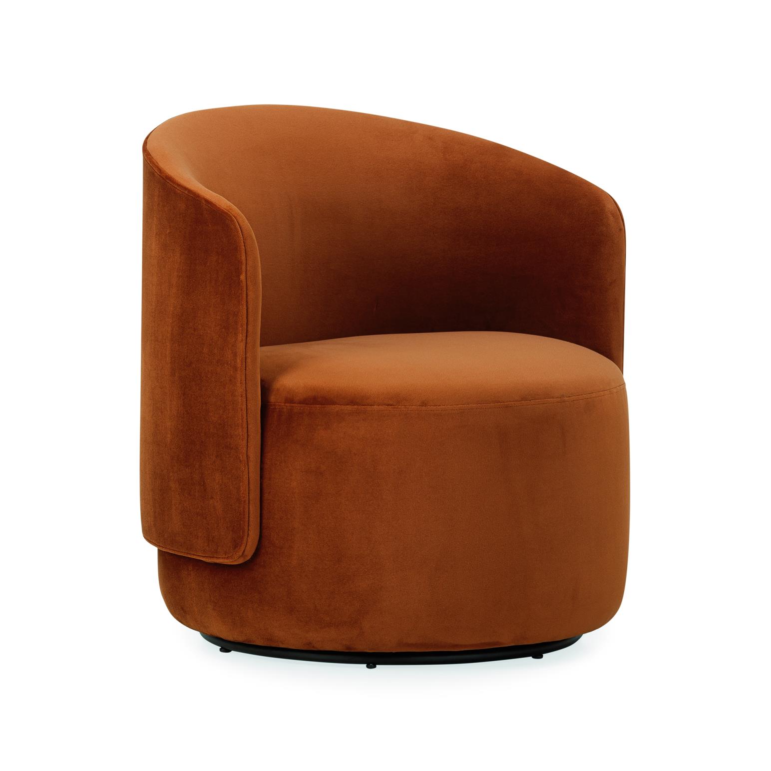 The Estella Swivel Chair - Velvet Gingerbread