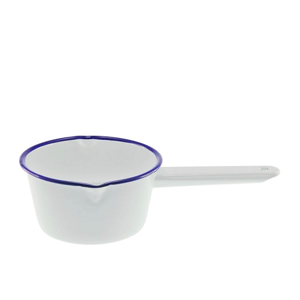 Falcon Enamelware Blue Rim Milk Pan - 14cm