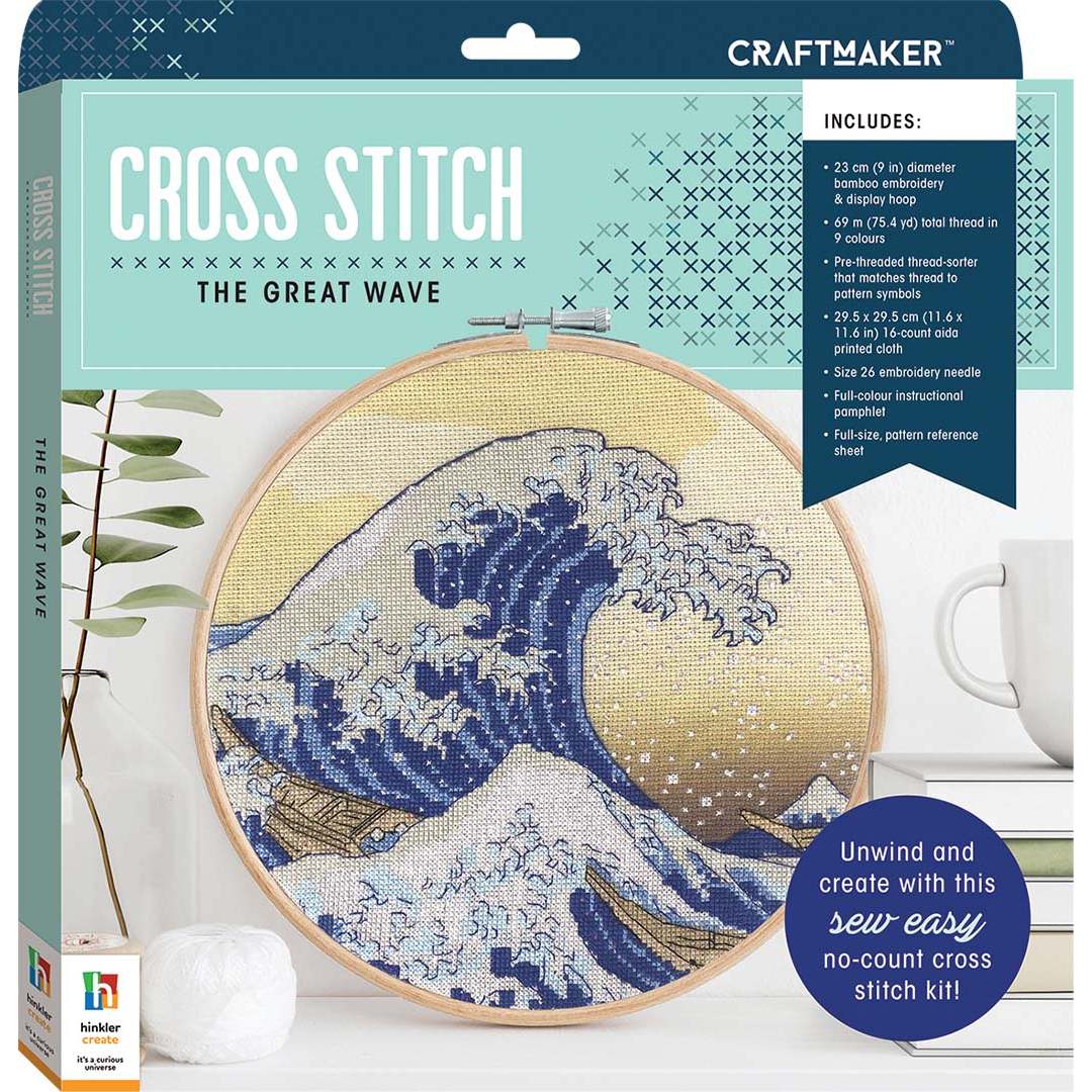 RHD Craft Maker Cross-Stitch Kit: The Great Wave Off Kanagawa