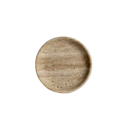 Otis Homewares Taper Dish Round Dish 100mm - Beige Travertine